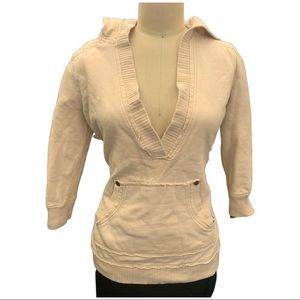 DKNY Used Sweater with Hoodie Athleisure wear Coastal Boho Warm & Cozy